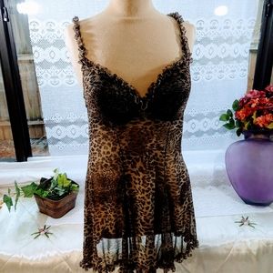 Enchanted negligee animal print size medium.